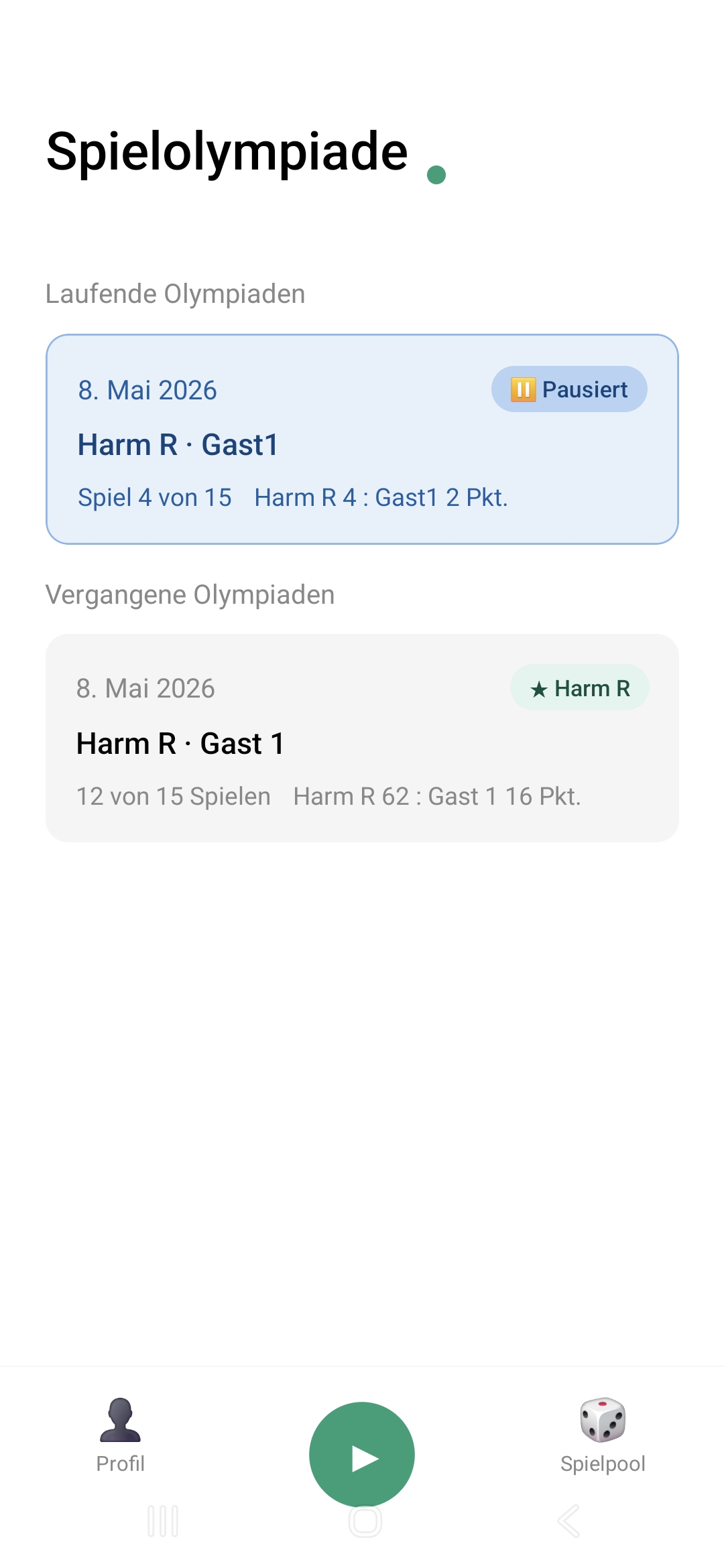 Olympiade spielen